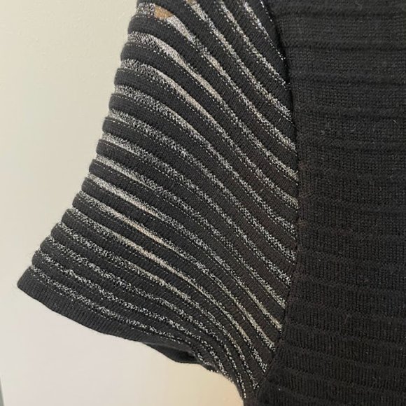 Sandro Rigolade Knit Mini Dress Black Metallic - Picture 6 of 10